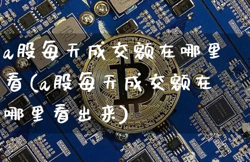 a股每天成交额在哪里看(a股每天成交额在哪里看出来)_https://www.jyywjc.com_深交所_第1张