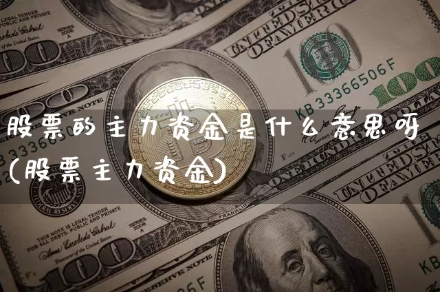 股票的主力资金是什么意思呀(股票主力资金)_https://www.jyywjc.com_股票_第1张