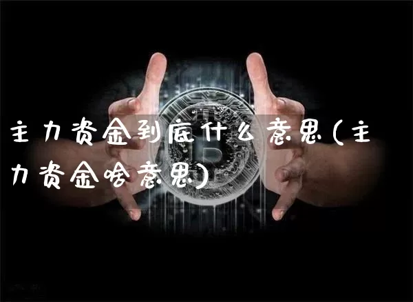 主力资金到底什么意思(主力资金啥意思)_https://www.jyywjc.com_股票趋势_第1张