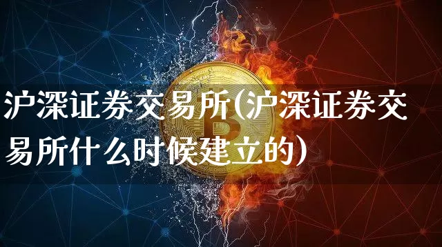 沪深证券交易所(沪深证券交易所什么时候建立的)_https://www.jyywjc.com_股票_第1张