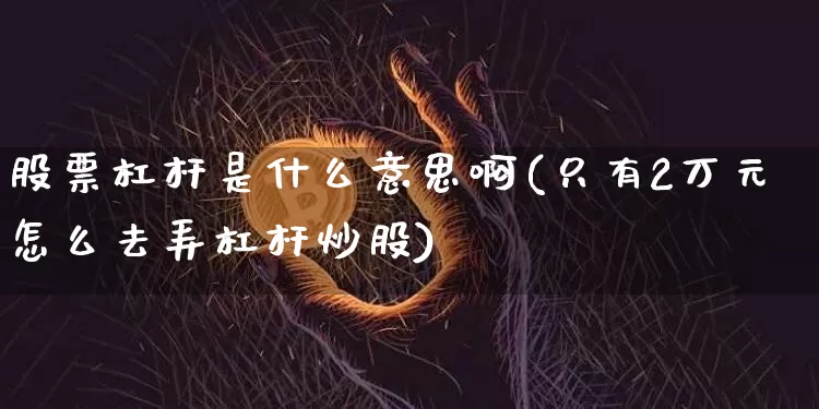 股票杠杆是什么意思啊(只有2万元怎么去弄杠杆炒股)_https://www.jyywjc.com_股票行情_第1张