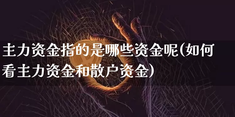 主力资金指的是哪些资金呢(如何看主力资金和散户资金)_https://www.jyywjc.com_股票行情_第1张