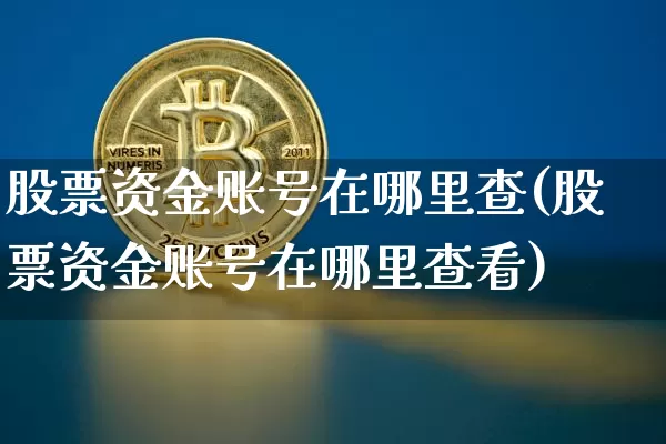 股票资金账号在哪里查(股票资金账号在哪里查看)_https://www.jyywjc.com_股票板块_第1张