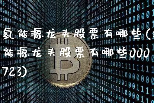 氢能源龙头股票有哪些(氢能源龙头股票有哪些000723)_https://www.jyywjc.com_股票_第1张
