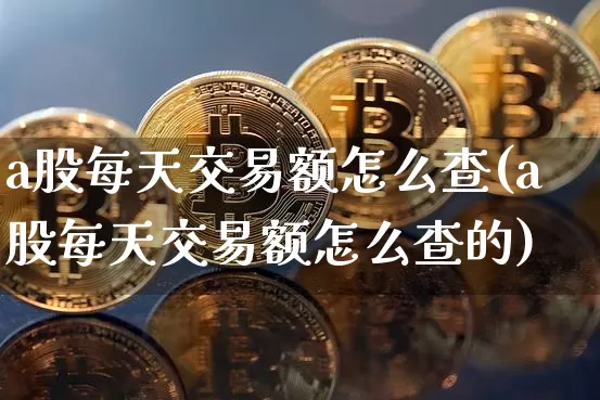 a股每天交易额怎么查(a股每天交易额怎么查的)_https://www.jyywjc.com_北交所_第1张