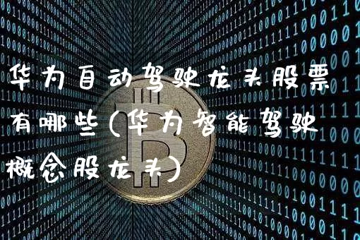 华为自动驾驶龙头股票有哪些(华为智能驾驶概念股龙头)_https://www.jyywjc.com_科创板_第1张