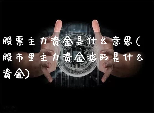 股票主力资金是什么意思(股市里主力资金指的是什么资金)_https://www.jyywjc.com_股票价格_第1张