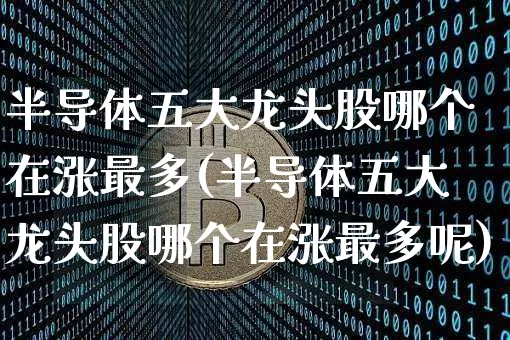 半导体五大龙头股哪个在涨最多(半导体五大龙头股哪个在涨最多呢)_https://www.jyywjc.com_股票趋势_第1张