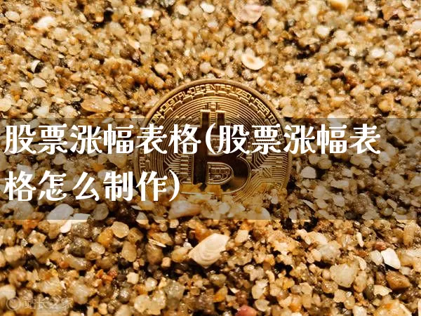 股票涨幅表格(股票涨幅表格怎么制作)_https://www.jyywjc.com_股票价格_第1张