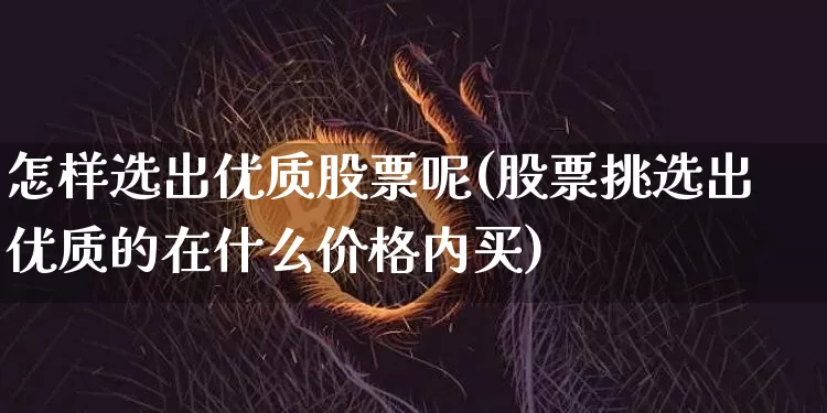 怎样选出优质股票呢(股票挑选出优质的在什么价格内买)_https://www.jyywjc.com_股票行情_第1张